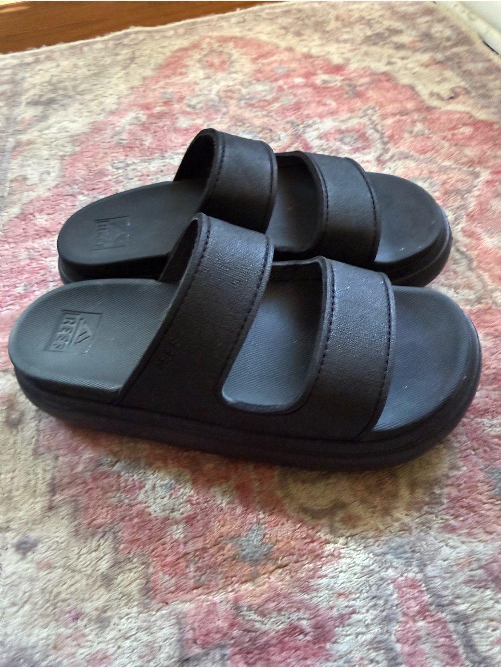 Reef Cushion Bondi 2 Bar Platform Sandal black size 9
